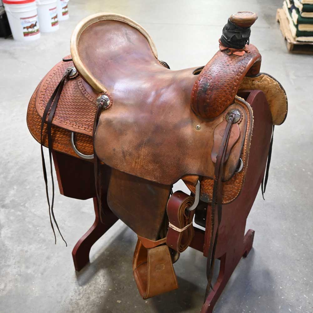 16" USED HORSEMAN SUPPLY ROPING SADDLE