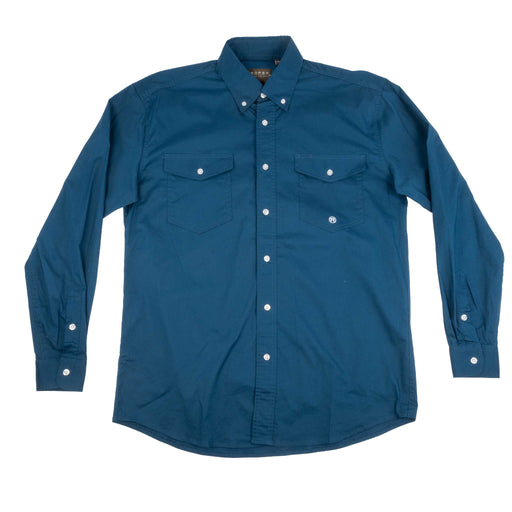 Roper Men's Solid Navy Stretch Poplin Button Down Shirt MEN - Clothing - Shirts - Long Sleeve Roper Apparel & Footwear