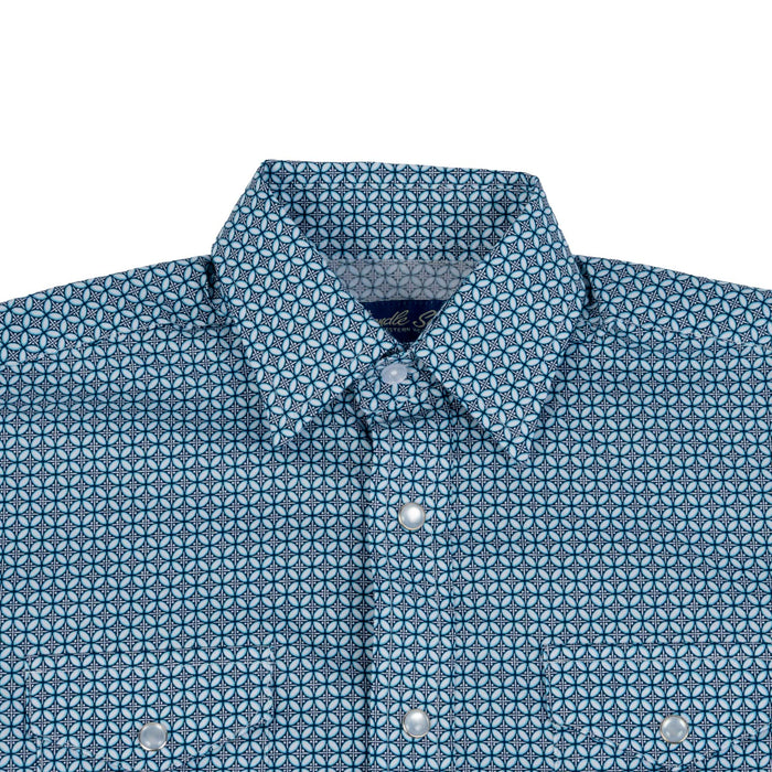 Panhandle Slim Men's Western Blue Geo Snap Shirt KIDS - Boys - Clothing - Shirts - Long Sleeve Shirts Panhandle