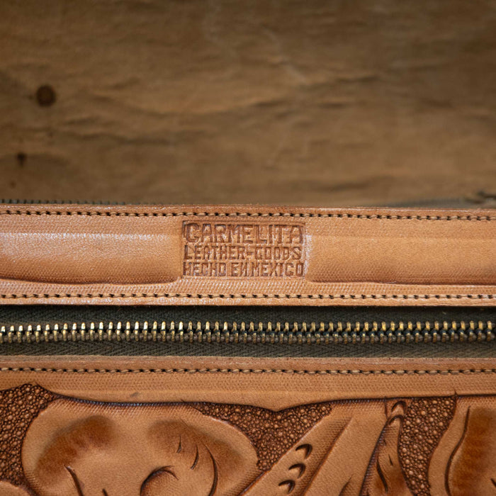 Vintage Carmelita Leather Purse – Hand-Tooled Elk Scene Collectibles Carmelita Leather Goods