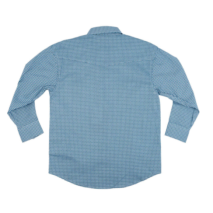 Panhandle Slim Men's Western Blue Geo Snap Shirt KIDS - Boys - Clothing - Shirts - Long Sleeve Shirts Panhandle