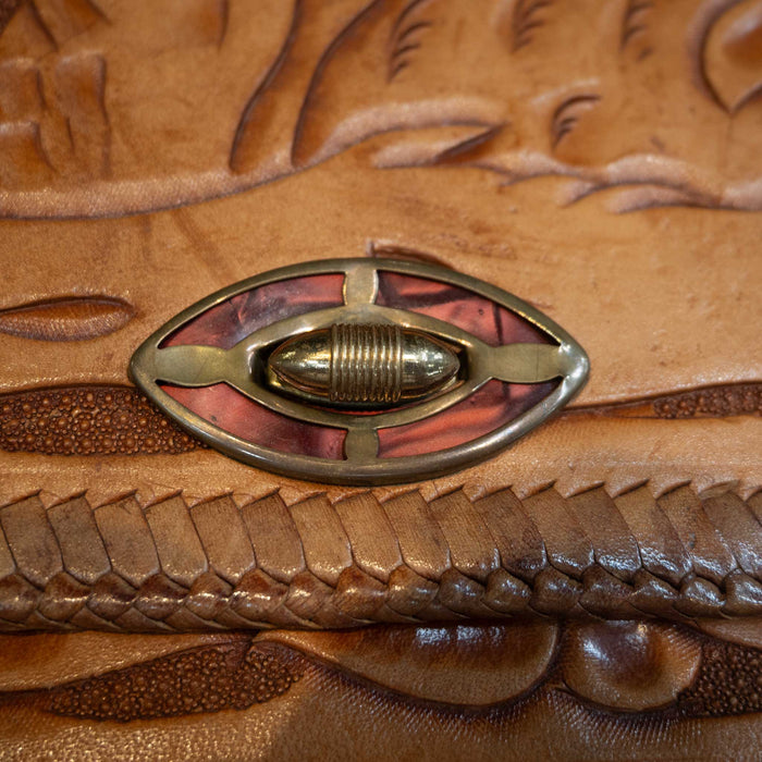 Vintage Carmelita Leather Purse – Hand-Tooled Elk Scene Collectibles Carmelita Leather Goods