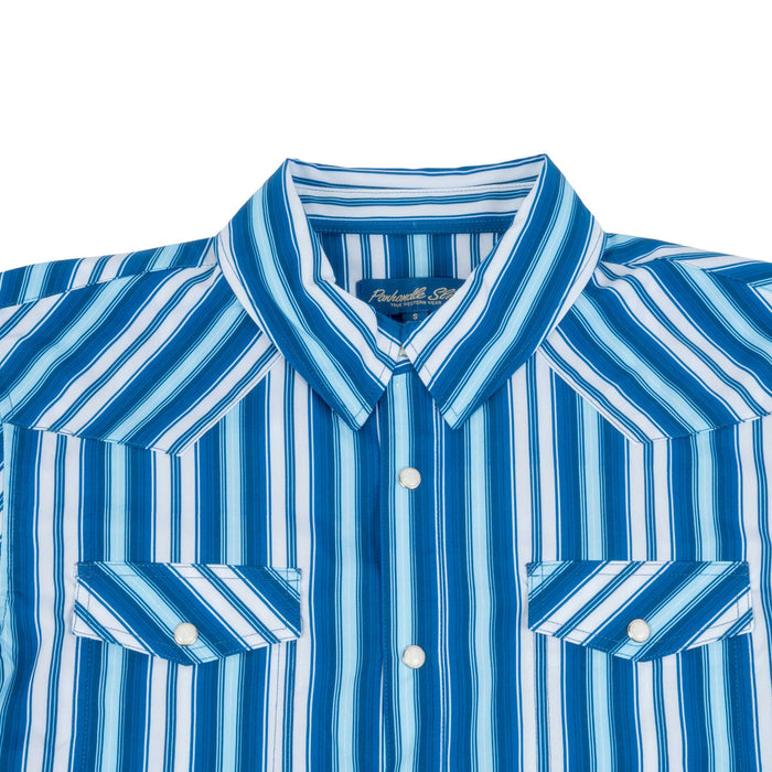 Panhandle Slim Men's Western Blue Stripe Snap Shirt MEN - Clothing - Shirts - Short Sleeve Panhandle