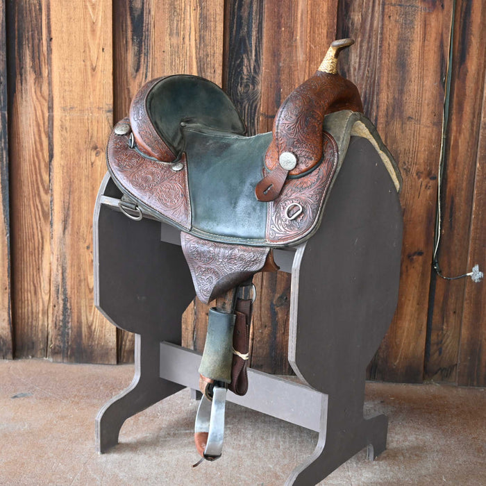 14.5" USED CIRCLE Y BOB MARSHALL TREELESS BARREL SADDLE