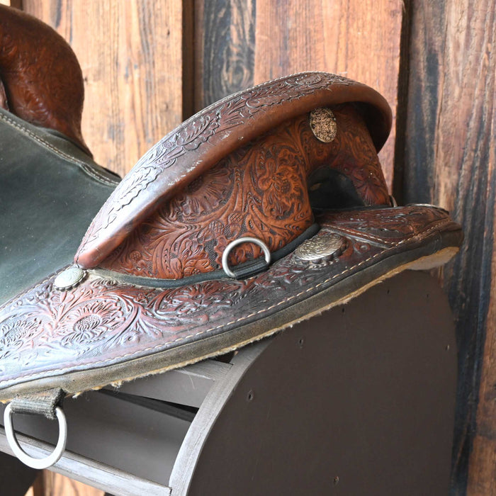 14.5" USED CIRCLE Y BOB MARSHALL TREELESS BARREL SADDLE