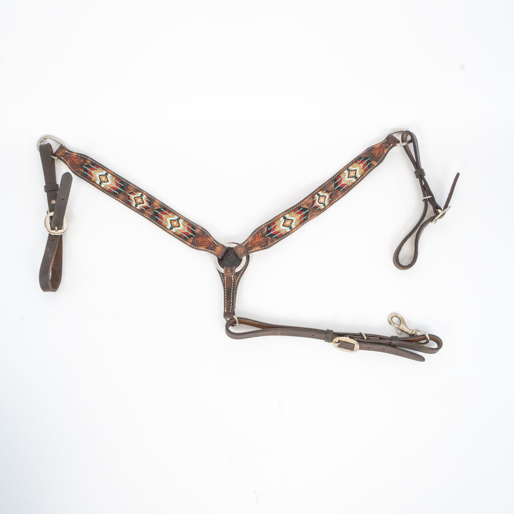 Used Circle Y Beaded Inlay Breast Collar