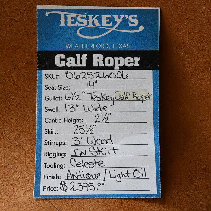 14" TESKEY'S CALF ROPING SADDLE