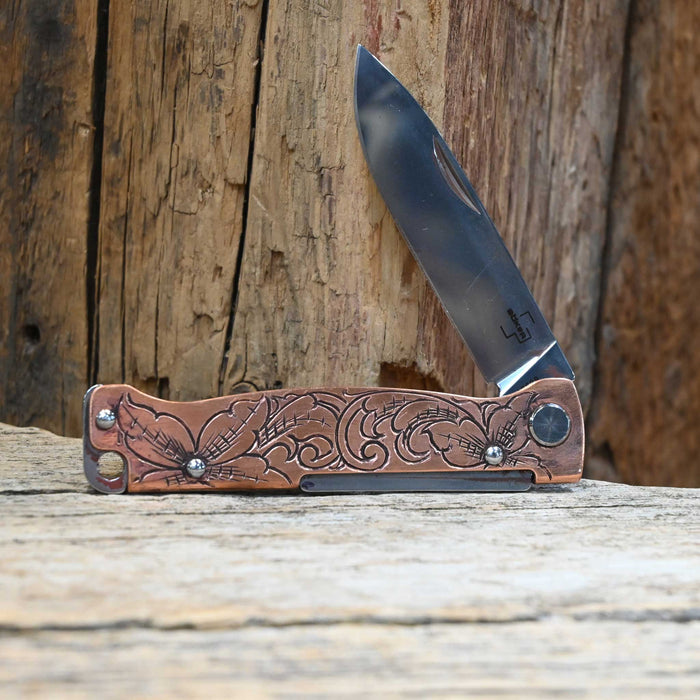 Kamphaus Copper Engraved Boker Pocket Knife