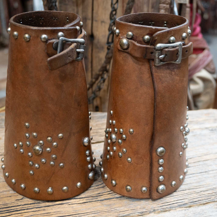 Vintage Tooled Leather Cowboy Cuffs