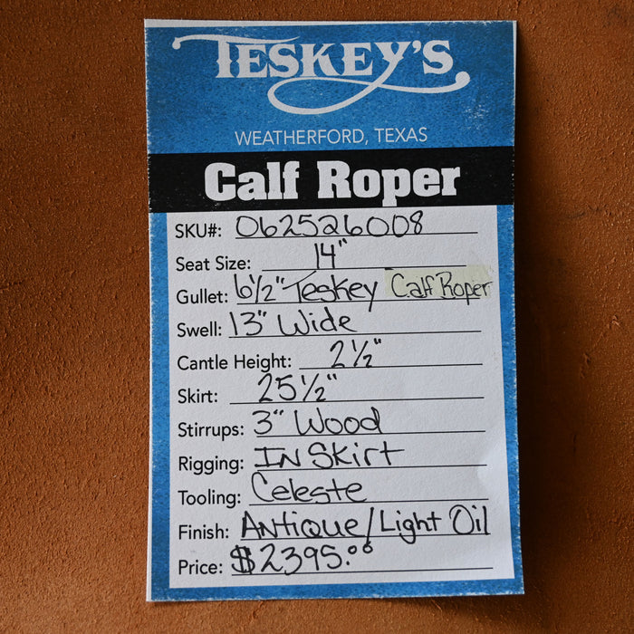 14" TESKEY'S CALF ROPING SADDLE
