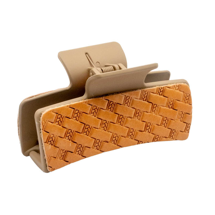 McIntire Saddlery Hair Clip - Basketweave WOMEN - Accessories - Hair Accessories McIntire Saddlery Taupe
