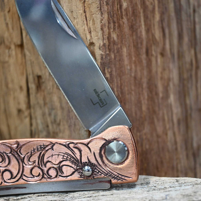 Kamphaus Copper Engraved Boker Pocket Knife