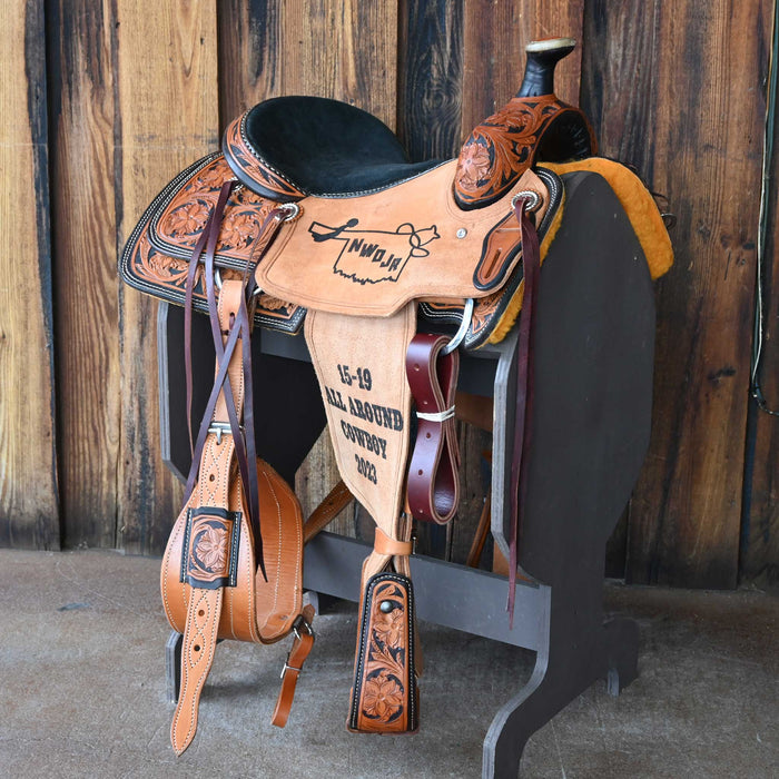 15" USED SHERIDAN TEAM ROPING SADDLE