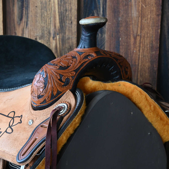 15" USED SHERIDAN TEAM ROPING SADDLE
