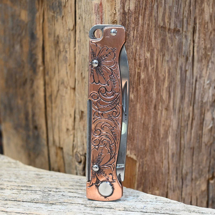 Kamphaus Copper Engraved Boker Pocket Knife