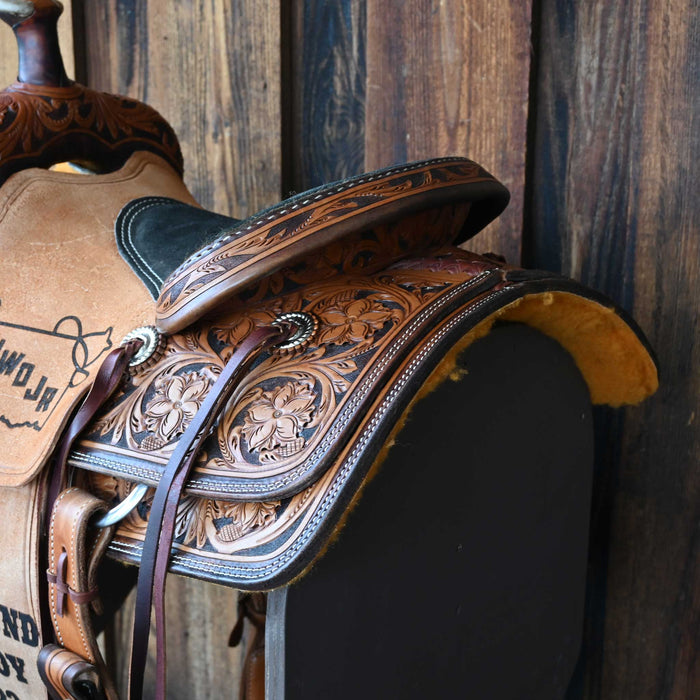15" USED SHERIDAN TEAM ROPING SADDLE