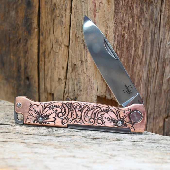 Kamphaus Copper Engraved Boker Pocket Knife