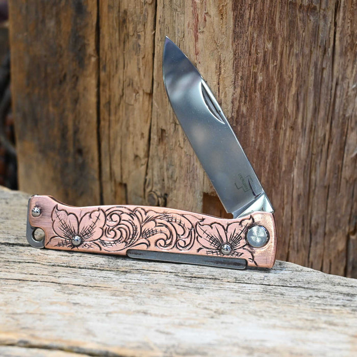 Kamphaus Copper Engraved Boker Pocket Knife