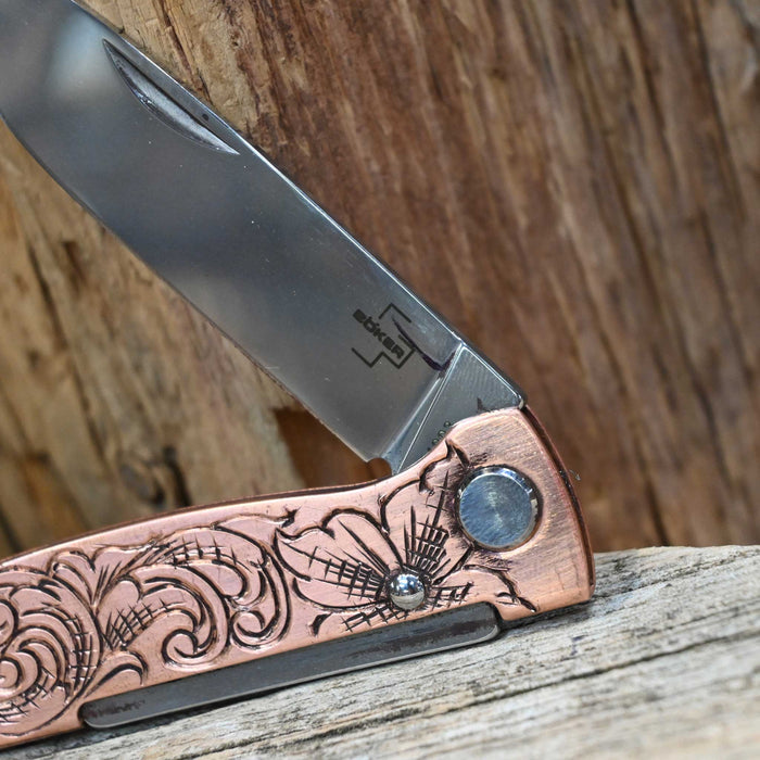 Kamphaus Copper Engraved Boker Pocket Knife