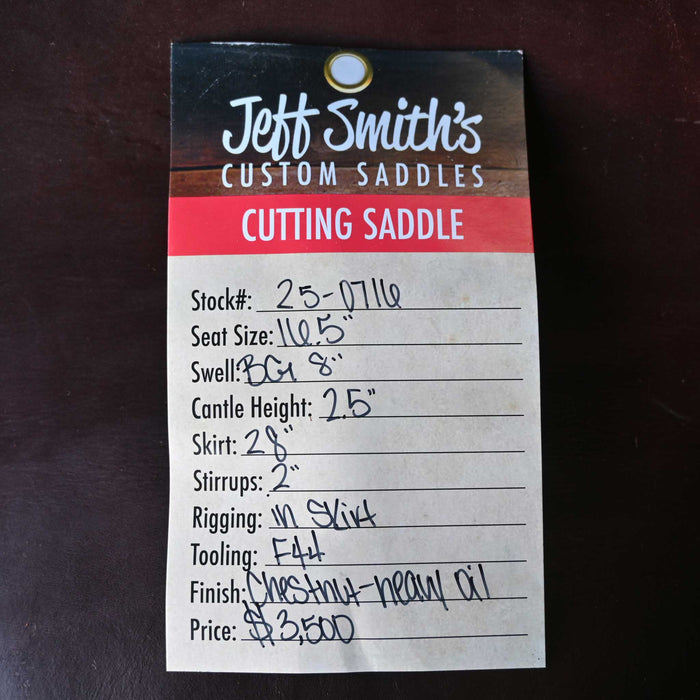 16.5" JEFF SMITH BEAU GALYEAN CUTTING SADDLE