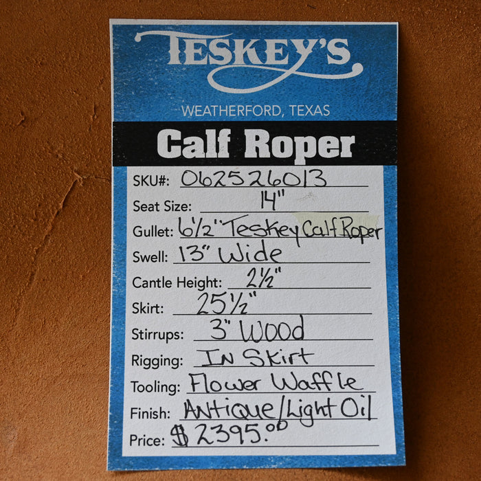 14" TESKEY'S CALF ROPING SADDLE