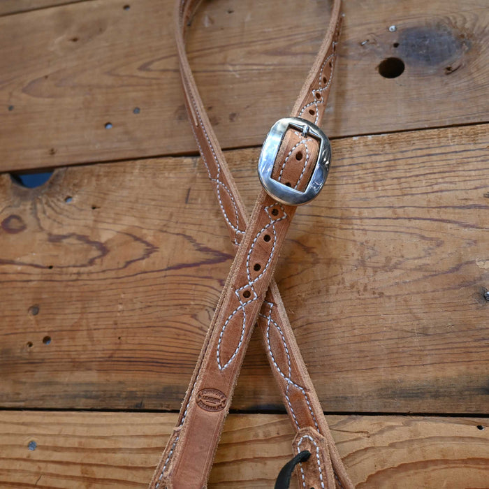 3/4" Johnson's Leather Split Ear Headstall Tack - Headstalls Johnson's Leather