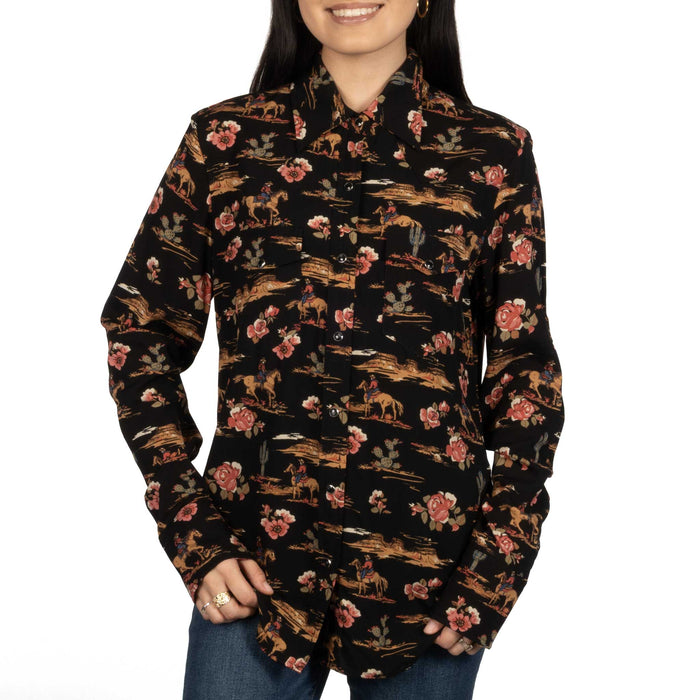 Stetson Women's Brushed Western Print Pearl Snap Shirt