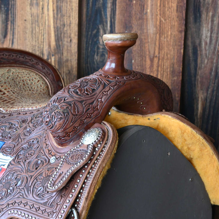 15" USED NRS TEAM ROPING SADDLE