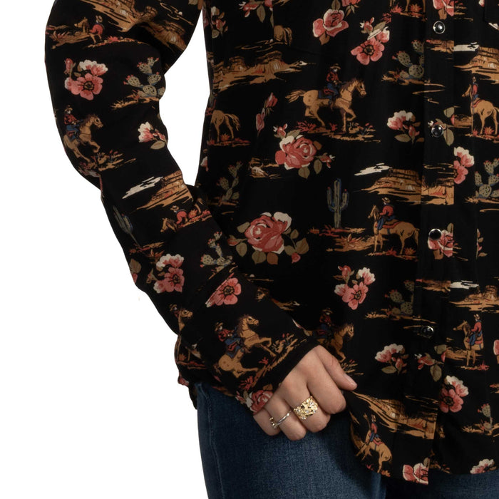 Stetson Women's Brushed Western Print Pearl Snap Shirt