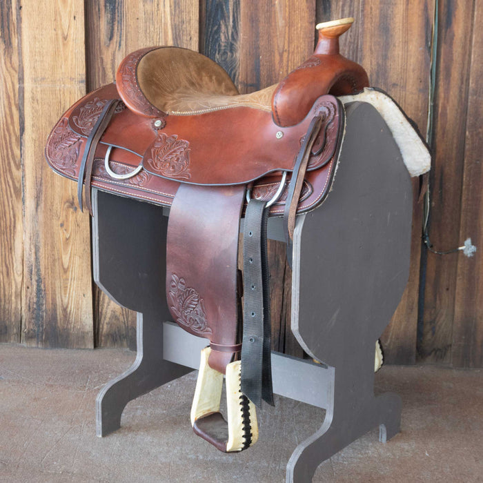 16" USED BILLY COOK TEAM ROPING SADDLE