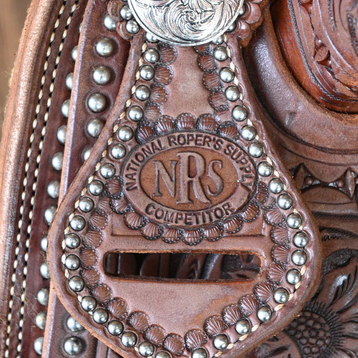 15" USED NRS TEAM ROPING SADDLE