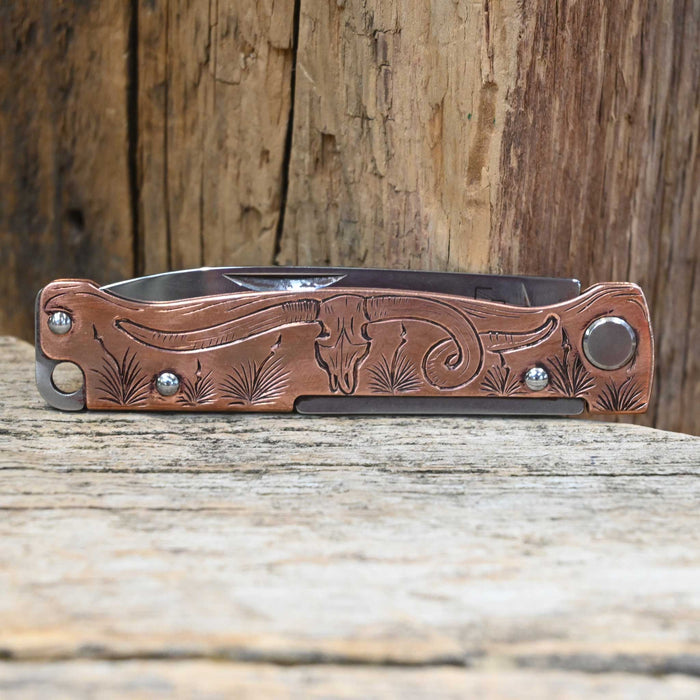 Kamphaus Copper Engraved Boker Pocket Knife
