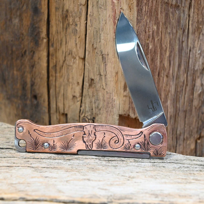 Kamphaus Copper Engraved Boker Pocket Knife