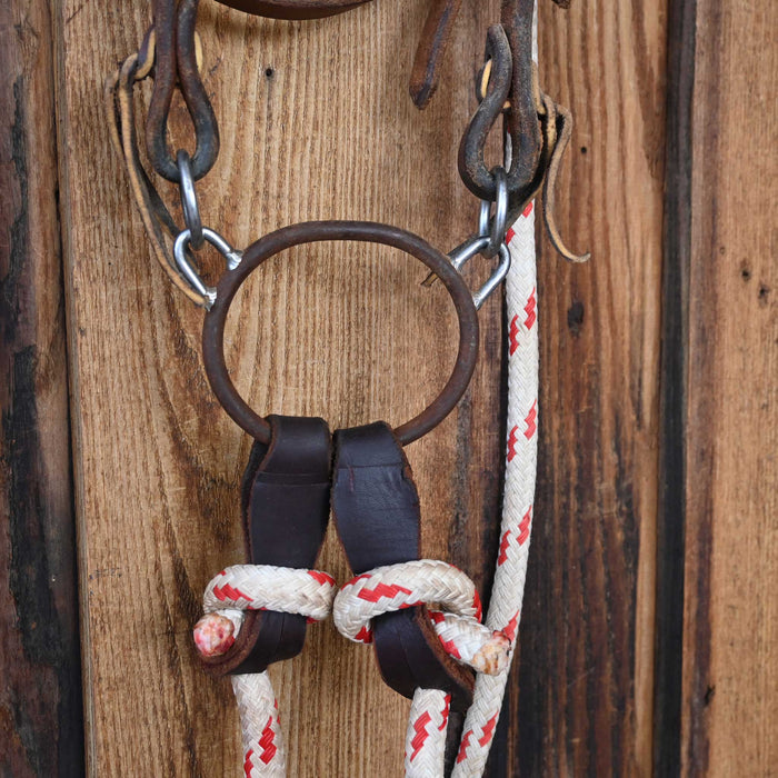 Cow Horse Supply Ring Bit with Ship Rope Reins 4153