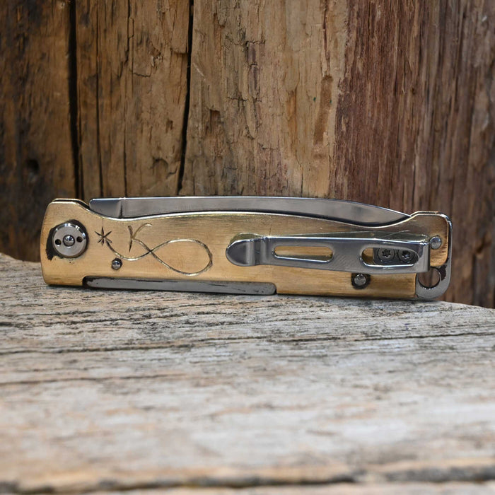 Kamphaus Brass Engraved Boker Pocket Knife