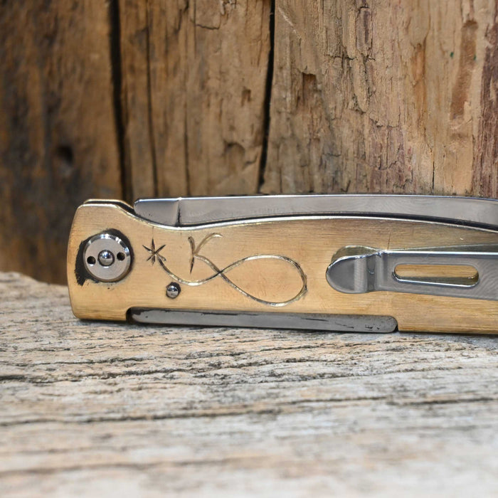 Kamphaus Brass Engraved Boker Pocket Knife