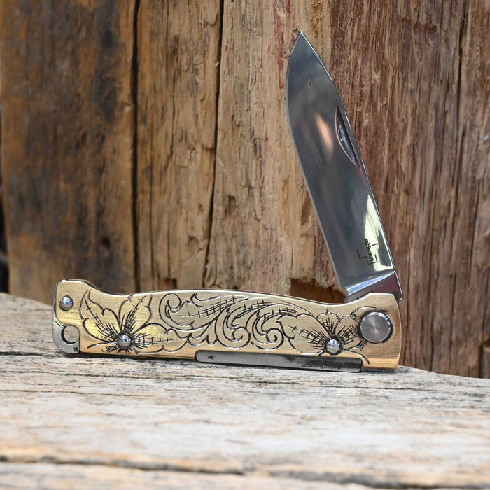 Kamphaus Brass Engraved Boker Pocket Knife
