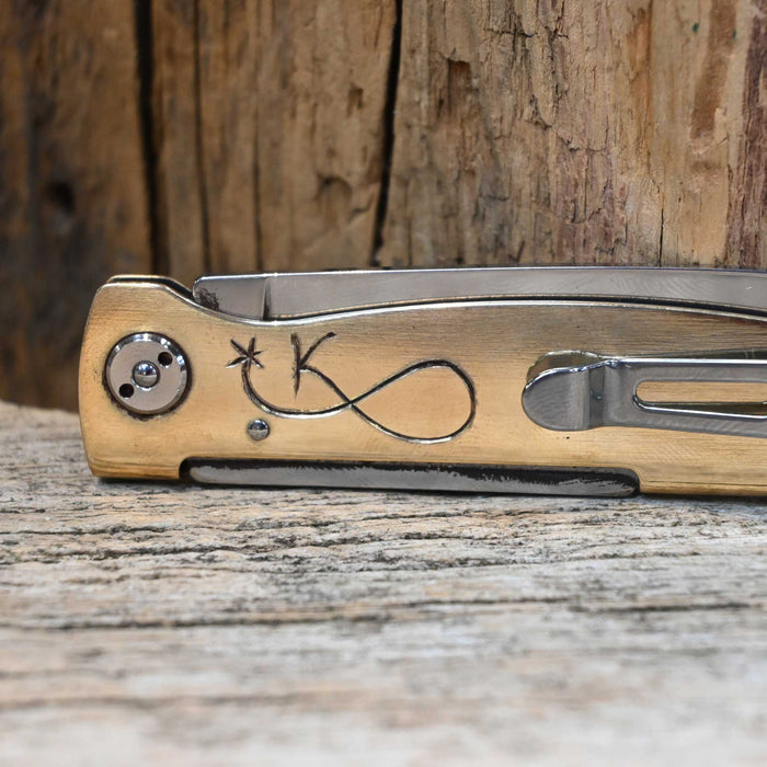 Kamphaus Brass Engraved Boker Pocket Knife