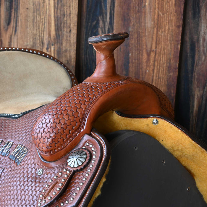 14" USED RUNNING P TEAM ROPING SADDLE