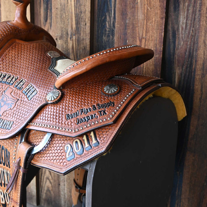 14" USED RUNNING P TEAM ROPING SADDLE