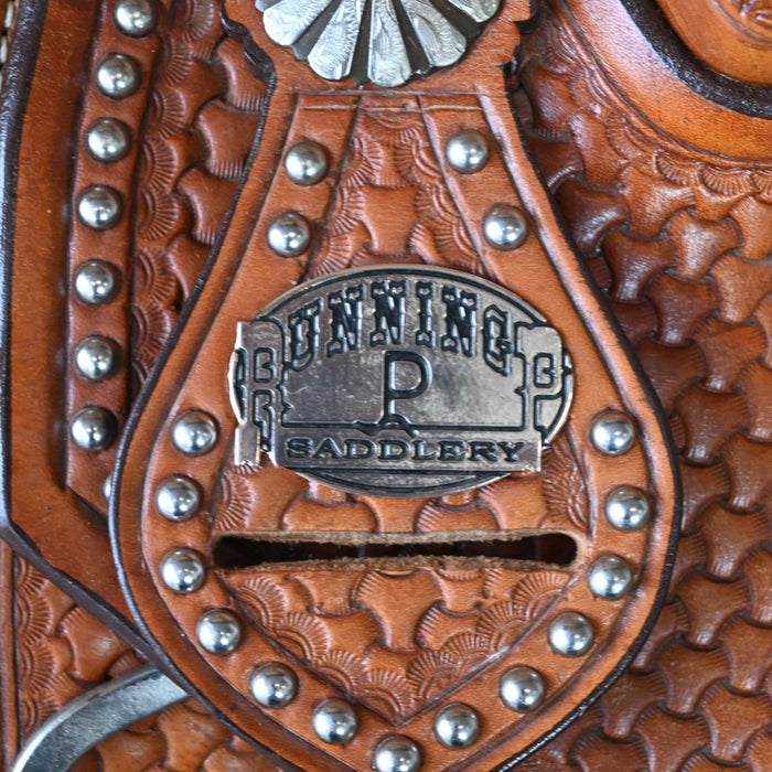 14" USED RUNNING P TEAM ROPING SADDLE