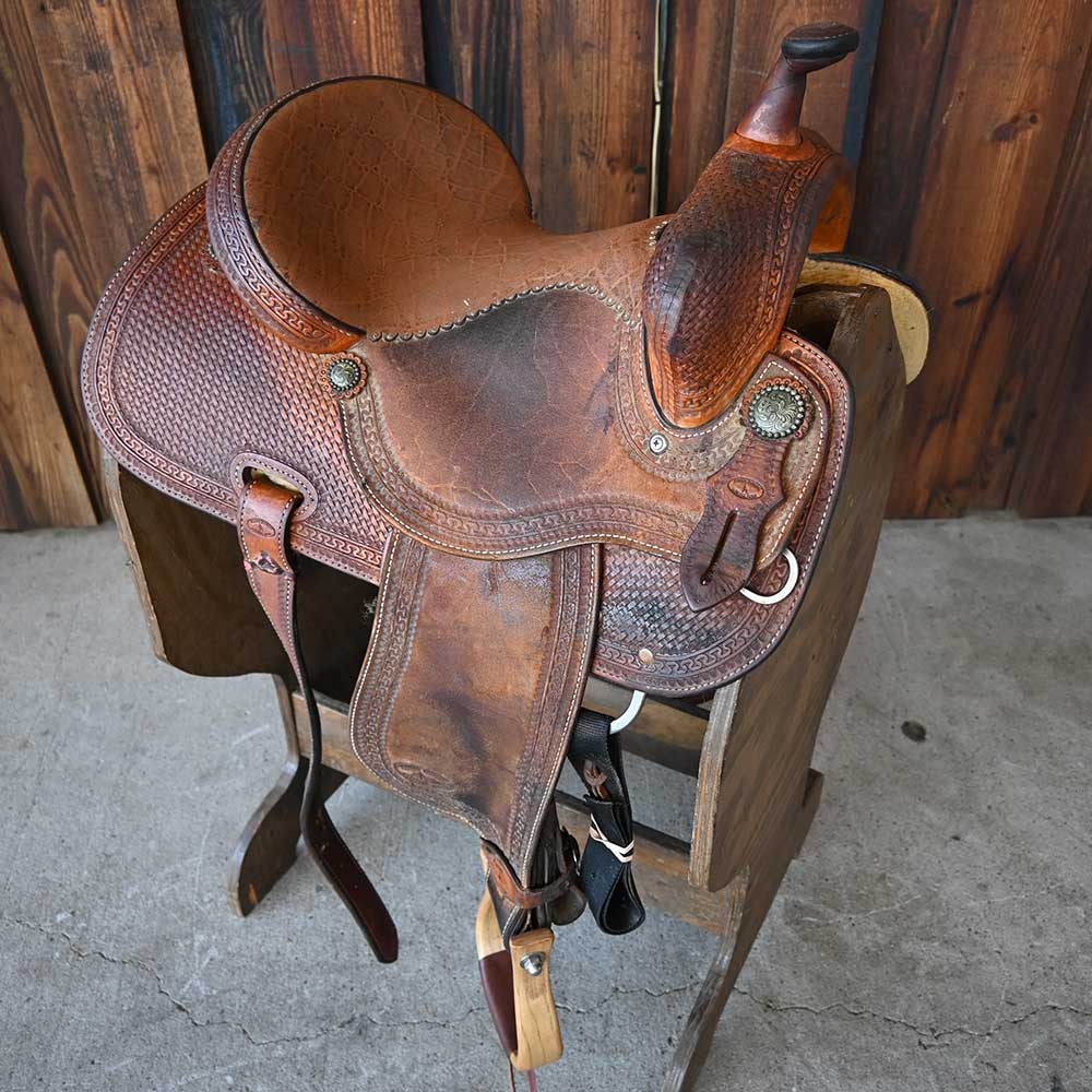 13.5" USED ALLEN RANCH BARREL SADDLE Saddles Allen's Ranch Saddle Shop   