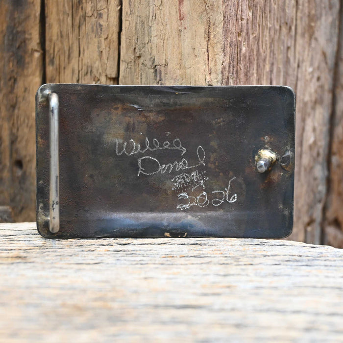 Handmade Will Daniel Belt Buckle w/Turquoise Stones