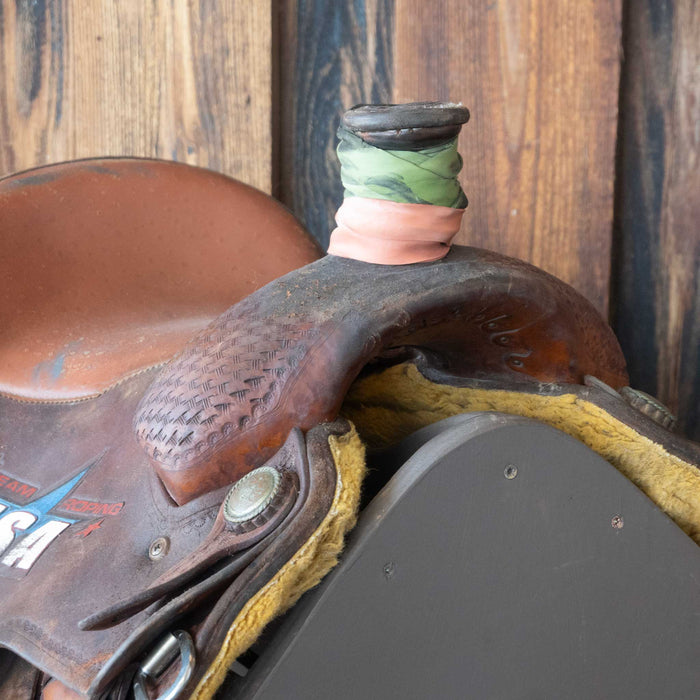 15" USED RUNNING P TEAM ROPING SADDLE