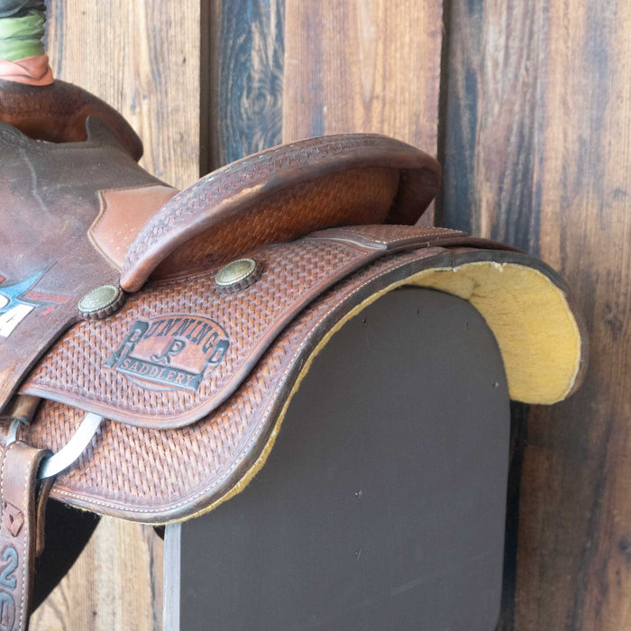 15" USED RUNNING P TEAM ROPING SADDLE