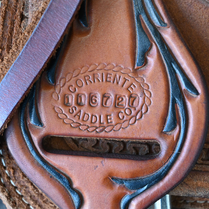 12" USED CORRIENTE JR TEAM ROPING SADDLE