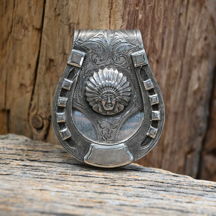 Ahmad Khan Sterling Silver Indian Chief Money Clip