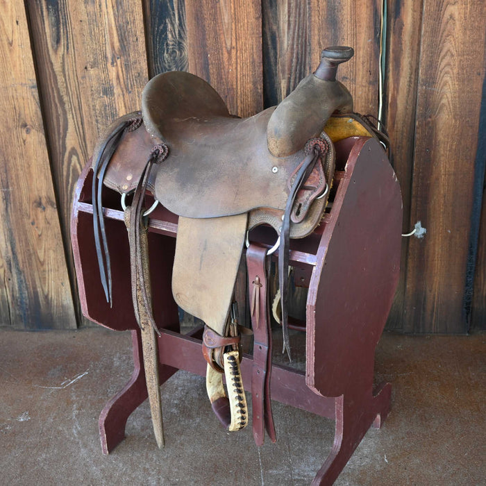 12.5" USED TESKEY'S JR STRIP DOWN RANCH SADDLE