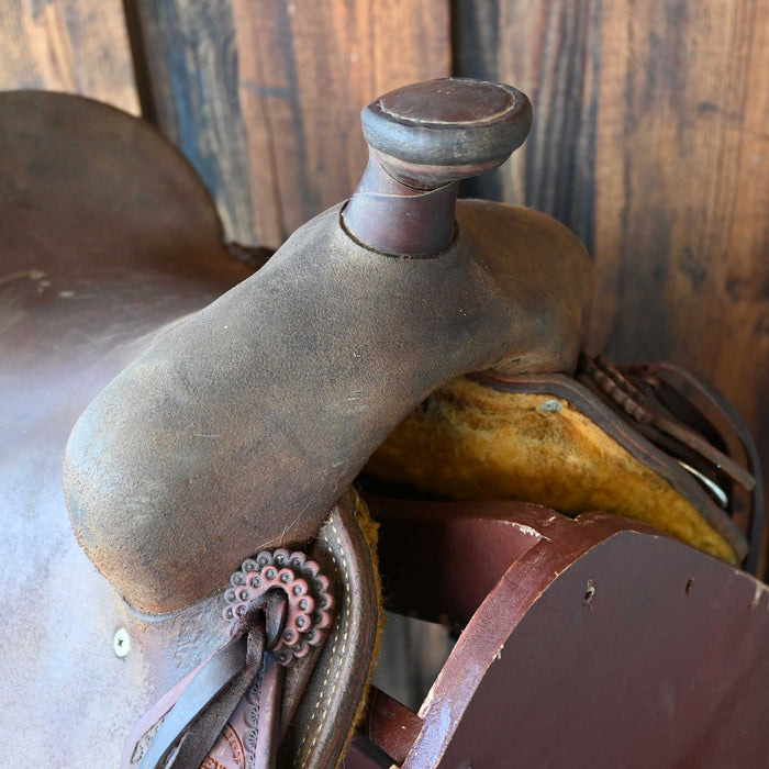 12.5" USED TESKEY'S JR STRIP DOWN RANCH SADDLE