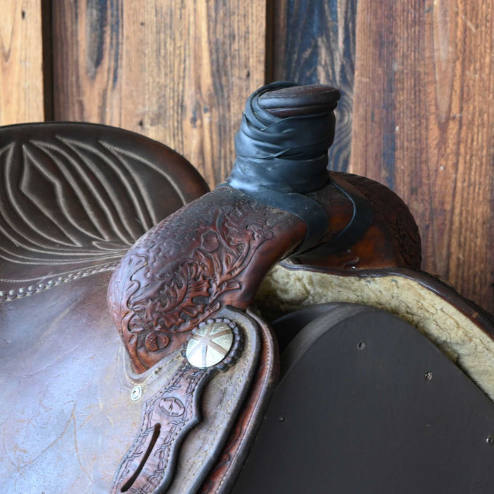 14" USED ALLEN'S SADDLERY TEAM ROPING SADDLE